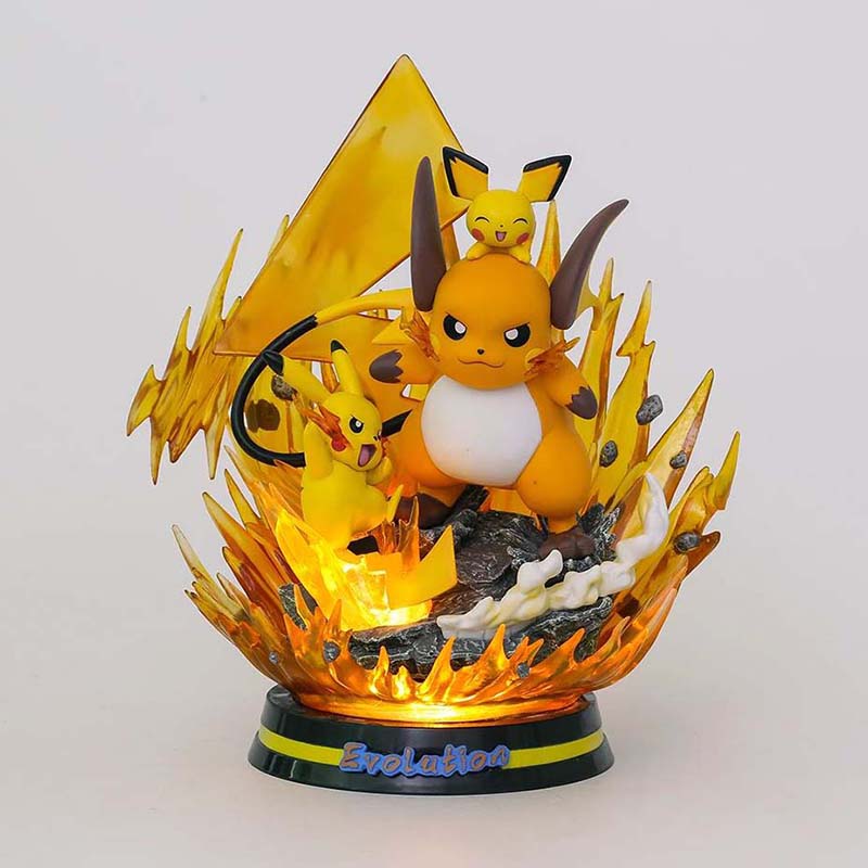 Pokemon Raichu Action Figure Collectible Model Toy with Light 25cm