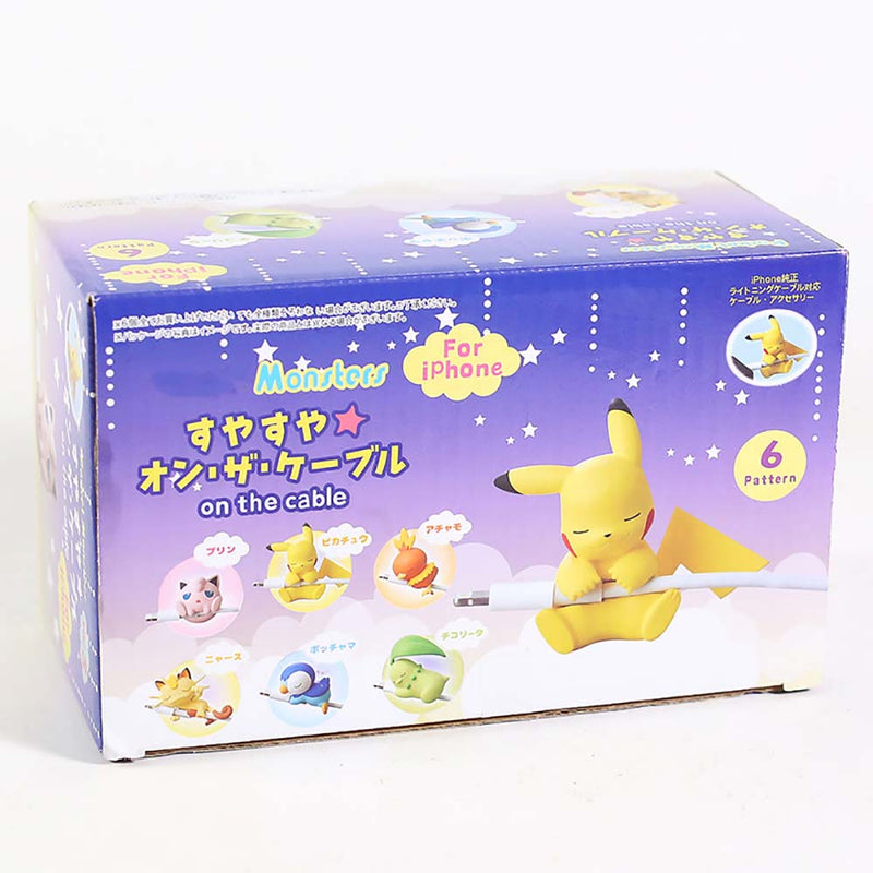 Pokemon Sleeping Pikachu on The Cable Action Figure Funny Toy 6pcs