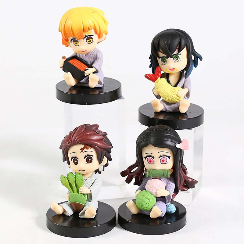 Q Posket Demon Slayer Mini Action Figure Model Toy 4pcs