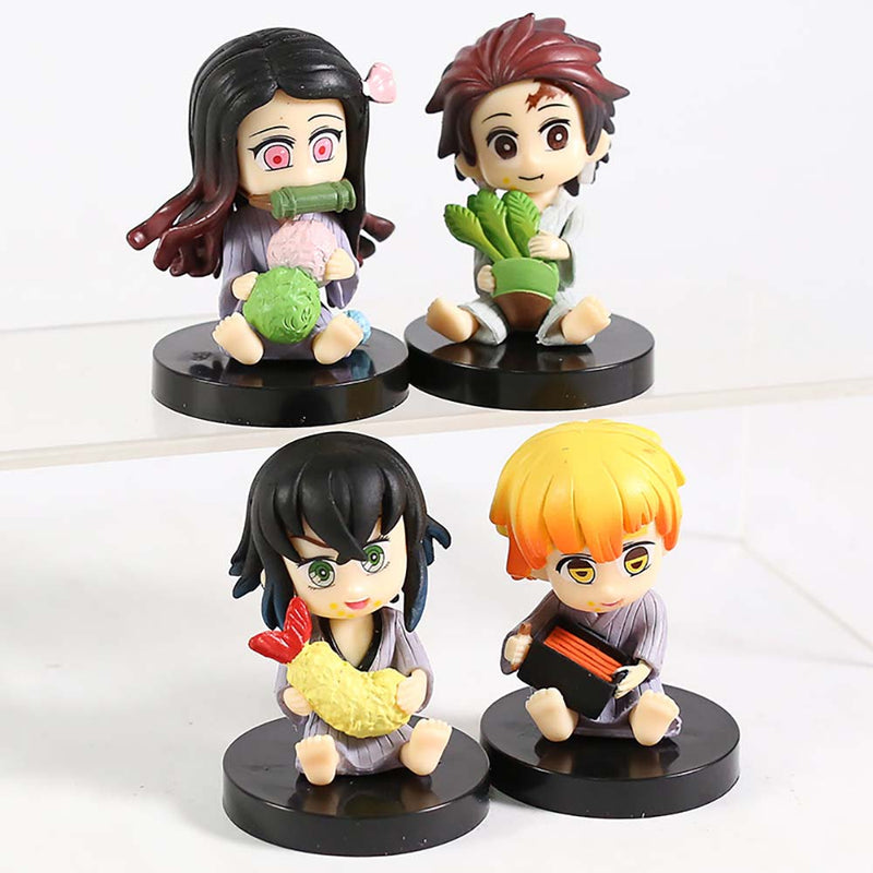 Q Posket Demon Slayer Mini Action Figure Model Toy 4pcs