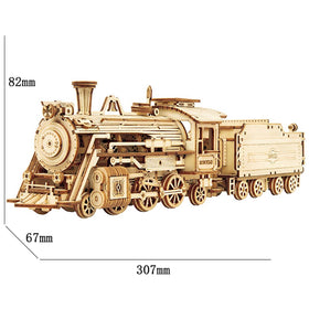 Steam Train Model DIY 3D Wooden Puzzle Building Kits Assembly Toy - Toysoff.com