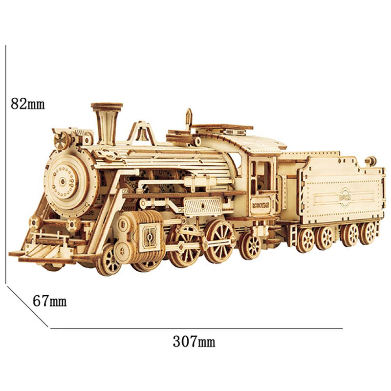 Steam Train Model DIY 3D Wooden Puzzle Building Kits Assembly Toy - Toysoff.com