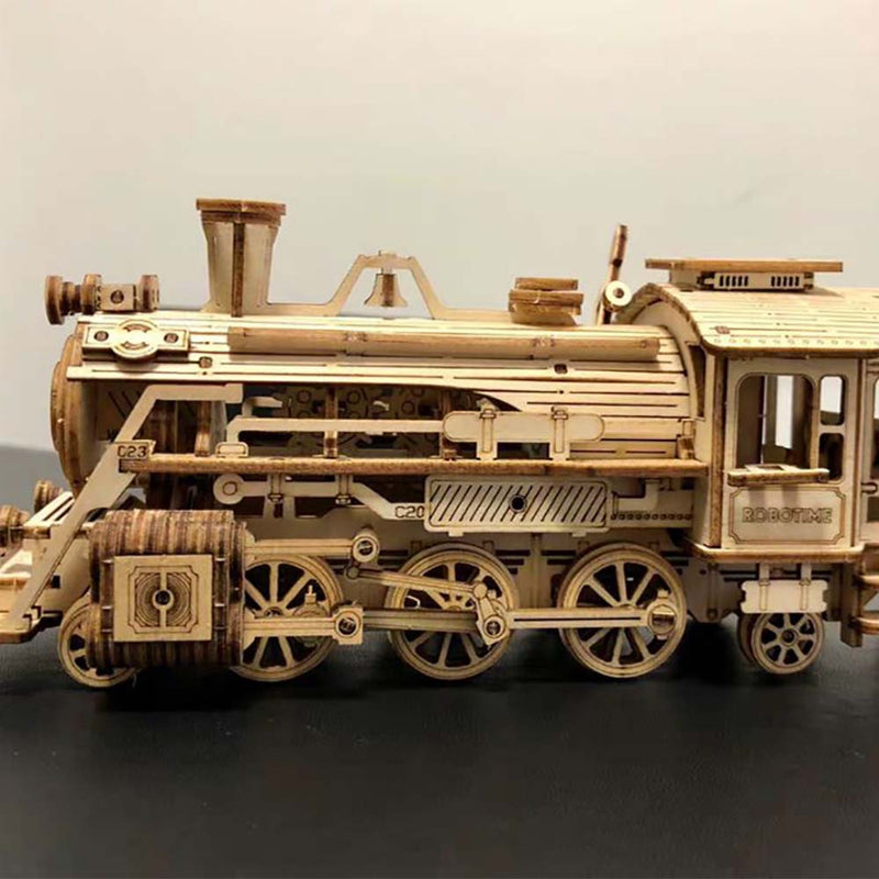 Steam Train Model DIY 3D Wooden Puzzle Building Kits Assembly Toy - Toysoff.com