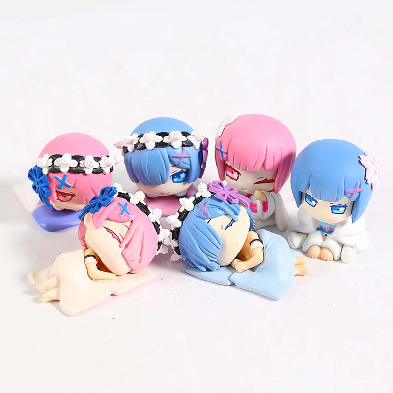 ReLife In A Different World From Zero Rem Ram Action Figure 6pcs 4cm