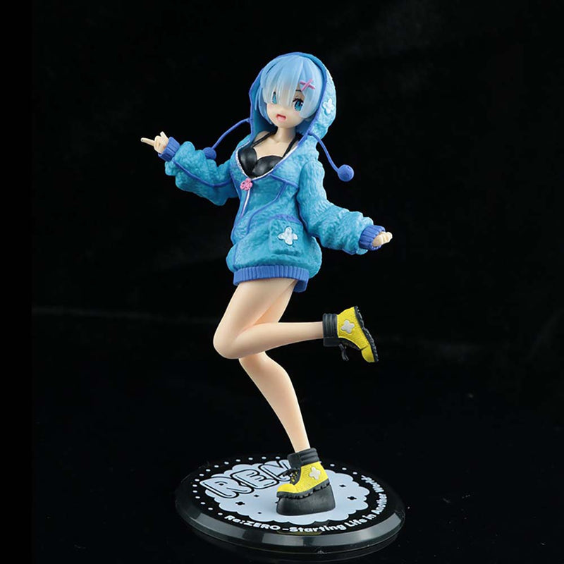 Rem Blue Sweater Jumping Ver Action Figure Model Toy 22cm