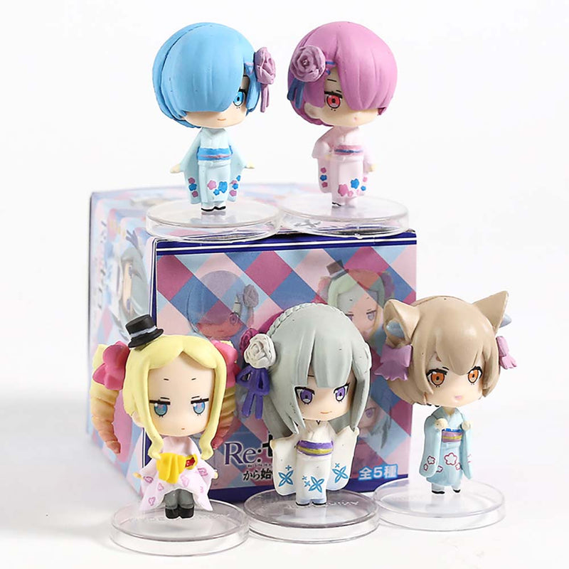 Rem Ram Emilia Beatrice Felix Argyle Kimono Ver Action Figure 6cm