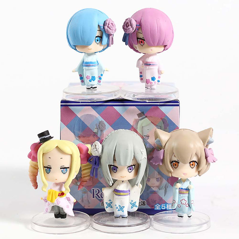 Rem Ram Emilia Beatrice Felix Argyle Kimono Ver Action Figure 6cm