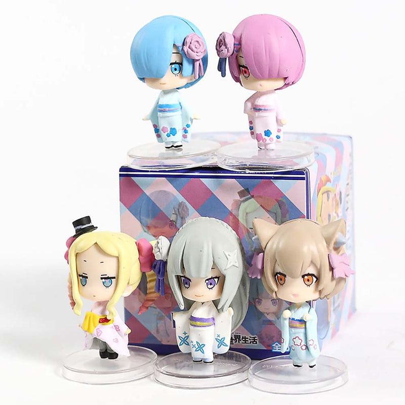 Rem Ram Emilia Beatrice Felix Argyle Kimono Ver Action Figure 6cm