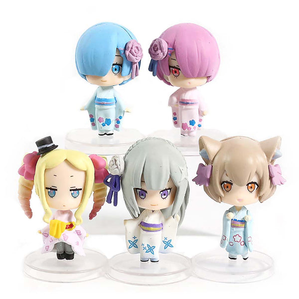 Rem Ram Emilia Beatrice Felix Argyle Kimono Ver Action Figure 6cm