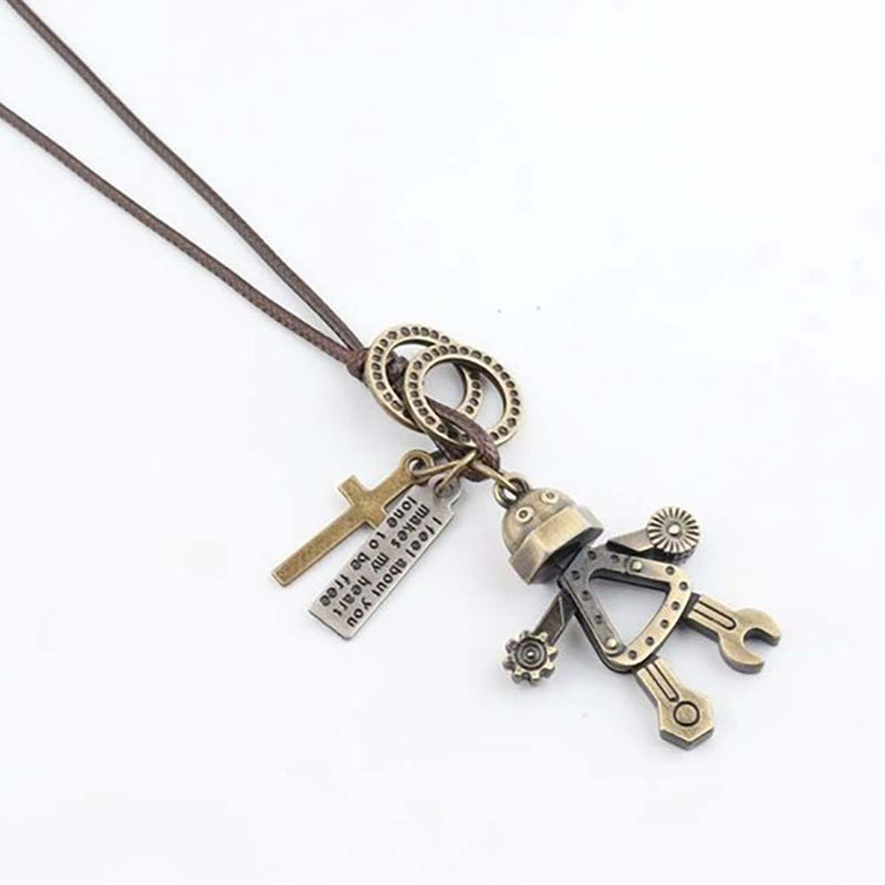 Robot Simple Personality Necklace Cartoon Accessories Retro Literary Cool Pendant - Toysoff.com