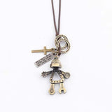 Robot Simple Personality Necklace Cartoon Accessories Retro Literary Cool Pendant - Toysoff.com