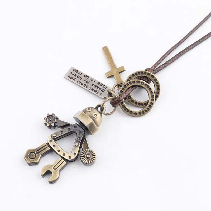 Robot Simple Personality Necklace Cartoon Accessories Retro Literary Cool Pendant - Toysoff.com