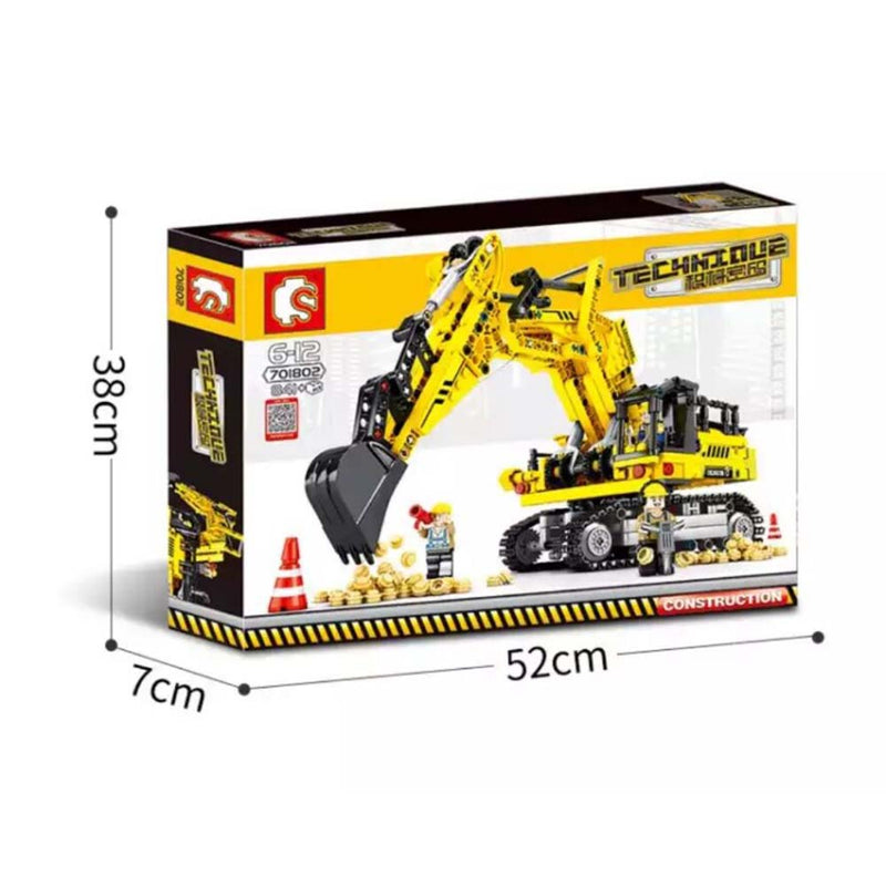 City Engineering Excavator Model Building Blocks Construction Kids Toy - Toysoff.com