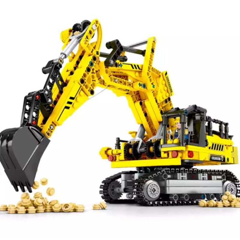 City Engineering Excavator Model Building Blocks Construction Kids Toy - Toysoff.com