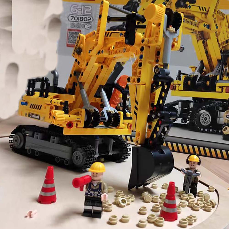 City Engineering Excavator Model Building Blocks Construction Kids Toy - Toysoff.com