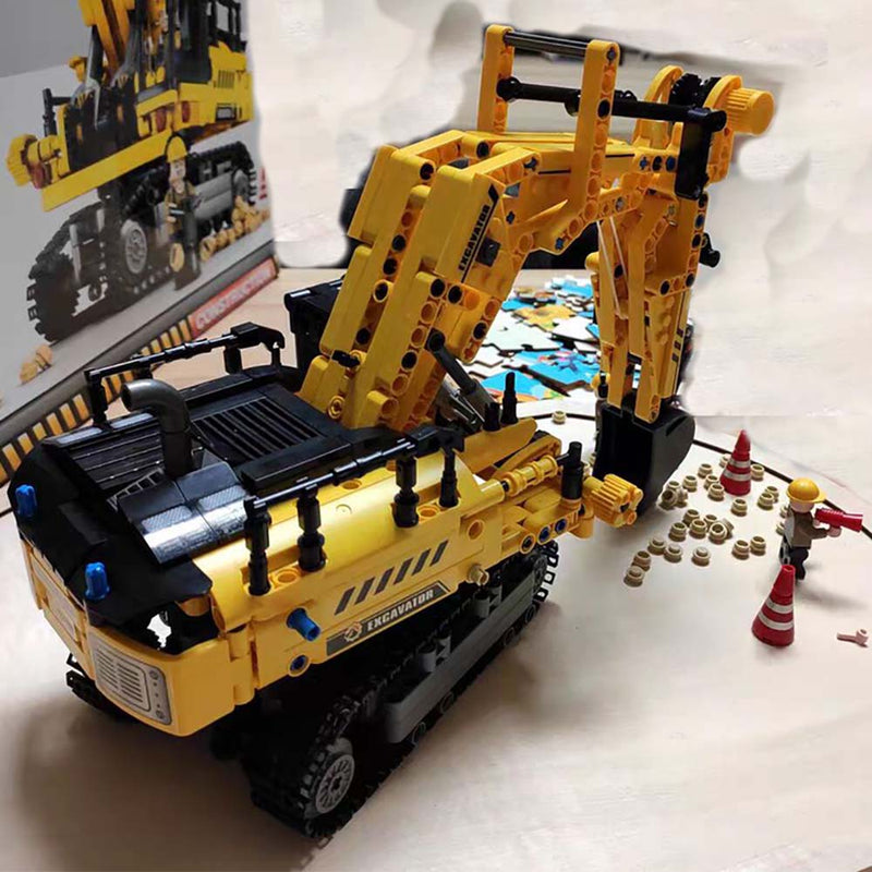 City Engineering Excavator Model Building Blocks Construction Kids Toy - Toysoff.com