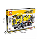 City Engineering Mixer Car Model Building Blocks Construction Kids Toy - Toysoff.com