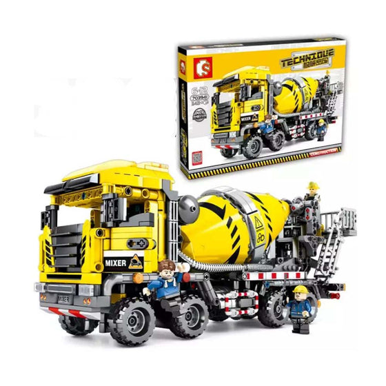 City Engineering Mixer Car Model Building Blocks Construction Kids Toy - Toysoff.com