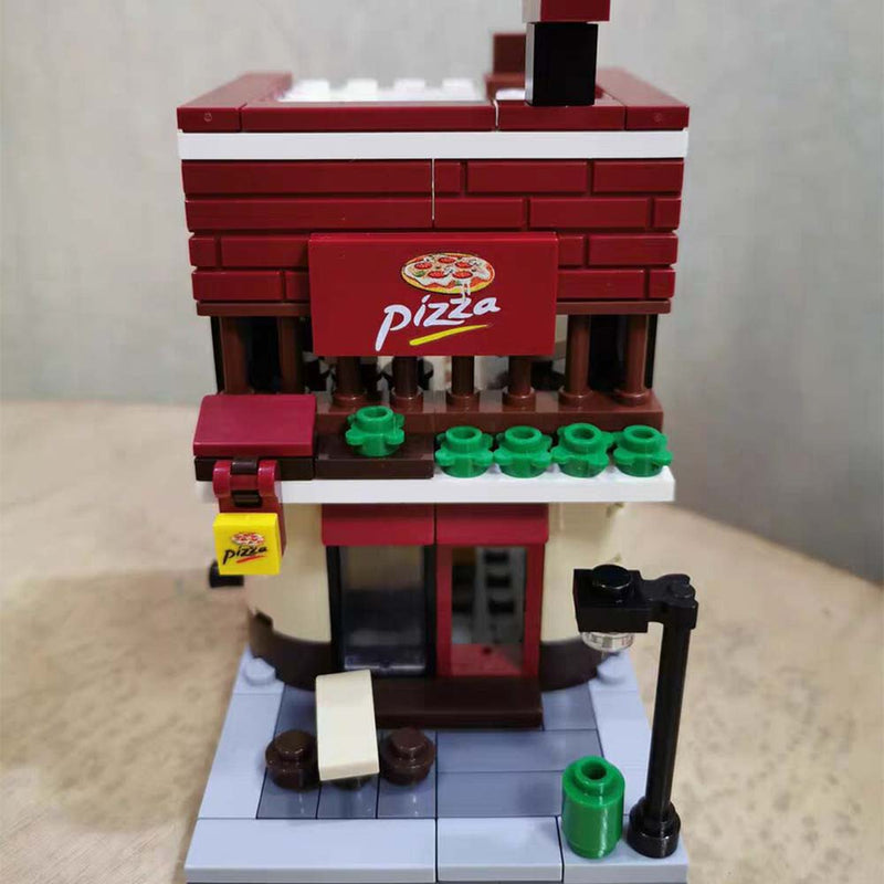 City Street View Pizza Shop Model Children Toy Building Blocks - Toysoff.com