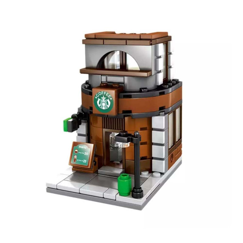 City Street View Starbucks Coffee Shop Model Children Toy Building Blocks - Toysoff.com