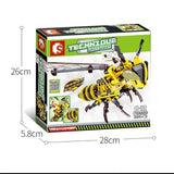 Simulated Insect Bee Animals Model Building Blocks Kids Toy DIY Gift - Toysoff.com