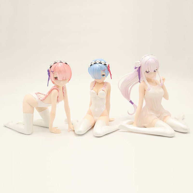 Sexy Girl Rem Ram Emilia Action Figure Model Toy 12cm