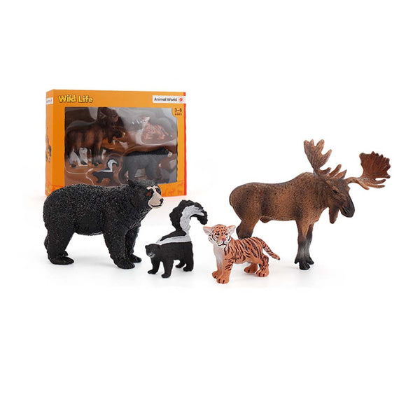 Simulation Animal Black Bear Elk Weasel Leopard Model Suit Fun Kid Toy