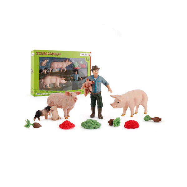 Simulation Animal Farm Raise Pigs Model Suit Fun Kid Toy