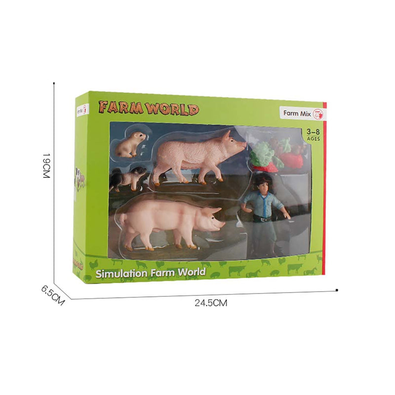 Simulation Animal Farm Raise Pigs Model Suit Fun Kid Toy