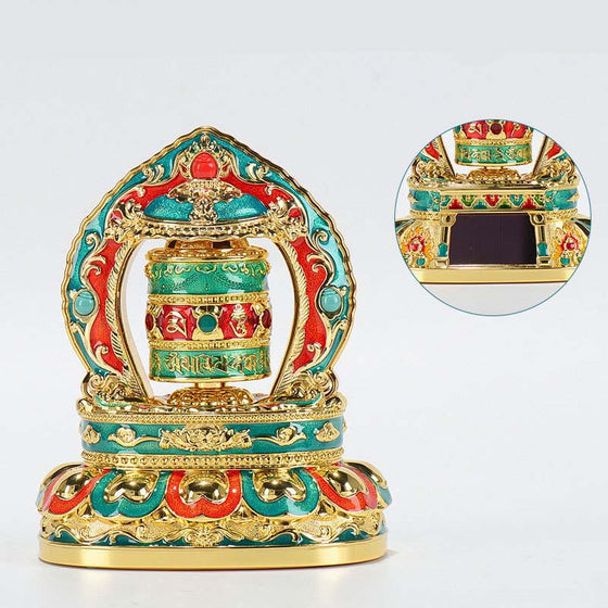 Solar Powered Tibetan Buddhist Prayer Wheel 11.5cm