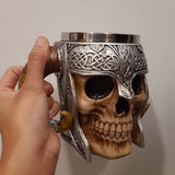 Stainless Steel Skull Mug Viking Drinking Cup Beer Coffee Mug Tea Cup 600ml - Toysoff.com