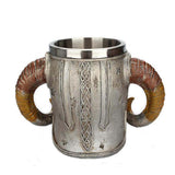 Stainless Steel Skull Mug Viking Drinking Cup Beer Coffee Mug Tea Cup 600ml - Toysoff.com