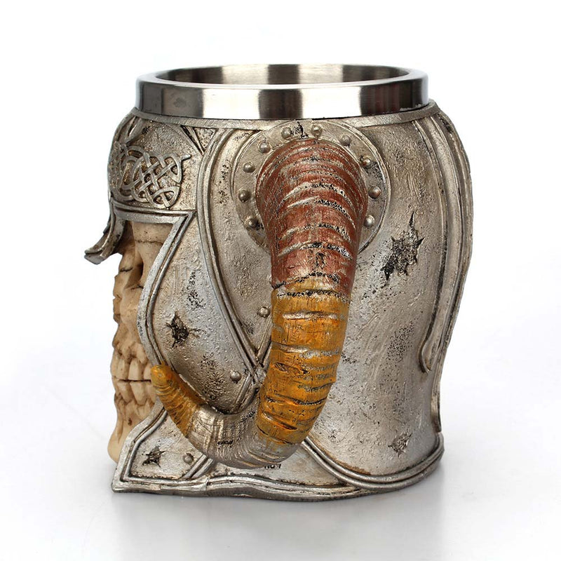 Stainless Steel Skull Mug Viking Drinking Cup Beer Coffee Mug Tea Cup 600ml - Toysoff.com