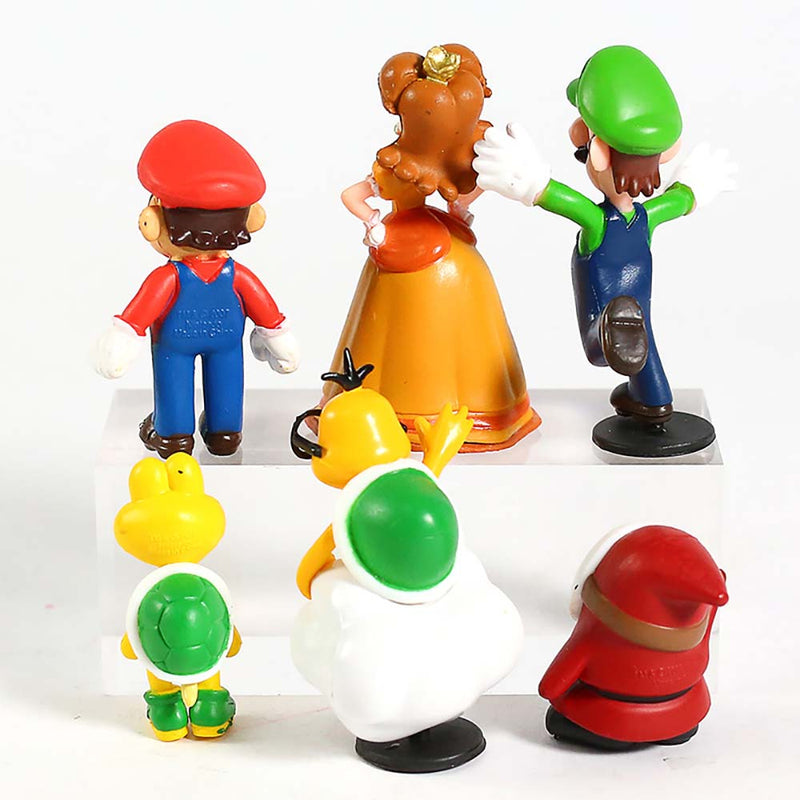 Super Mario Bros Action Figure Collectible Model Mini Kid Toy 6pcs