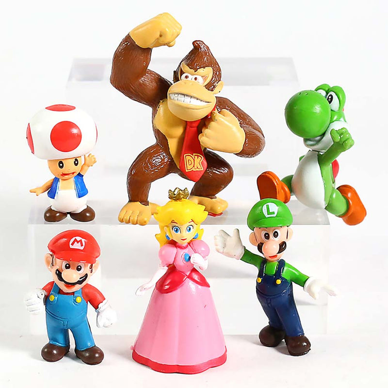 Super Mario Bros Action Figure Collectible Model Mini Kid Toy 6pcs