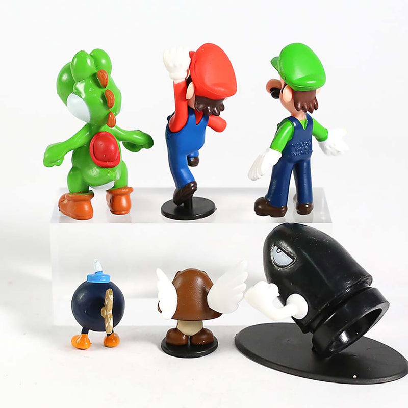 Super Mario Bros Action Figure Collectible Model Mini Kid Toy 6pcs