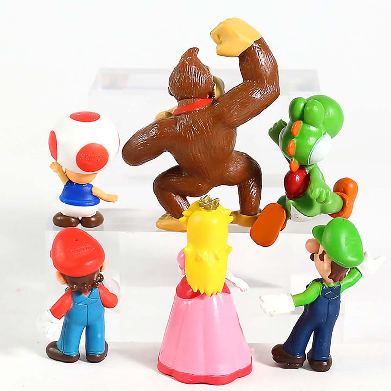 Super Mario Bros Action Figure Collectible Model Mini Kid Toy 6pcs