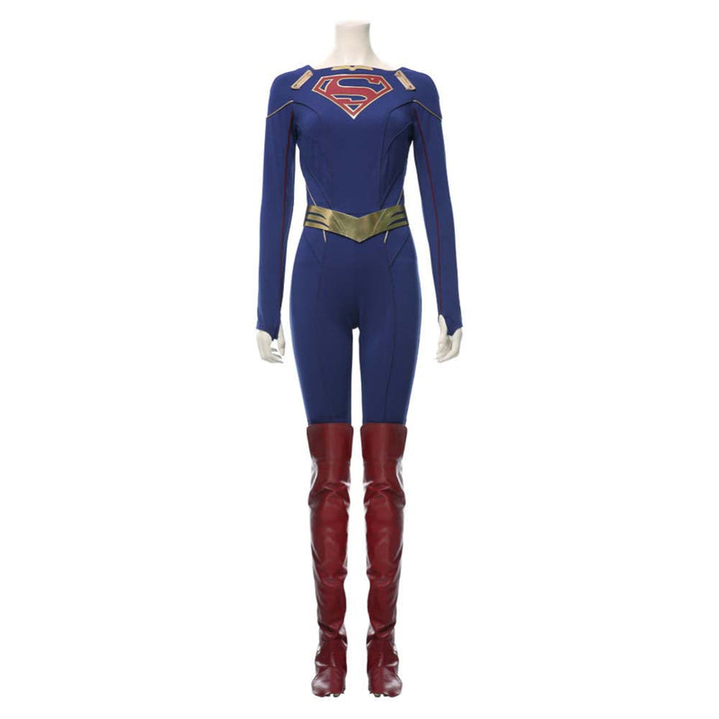 Supergirl Season 5 Kara Kent Uniform Jumpsuit Cloak Belt Boots Halloween Cosplay Costume - Toysoff.com
