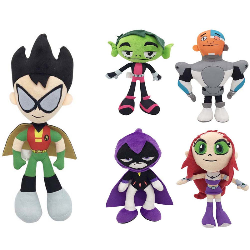 Teen Titans Go Robin Beast Boy Starfire Raven Cyborg Plush Toy 25cm