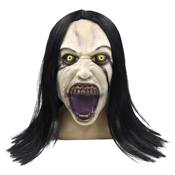 The Curse Of La Llorona Ghost Mask Halloween Prop With Black Wig