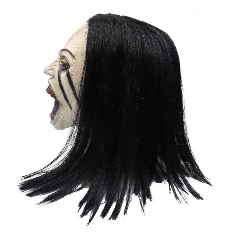 The Curse Of La Llorona Ghost Mask Halloween Prop With Black Wig