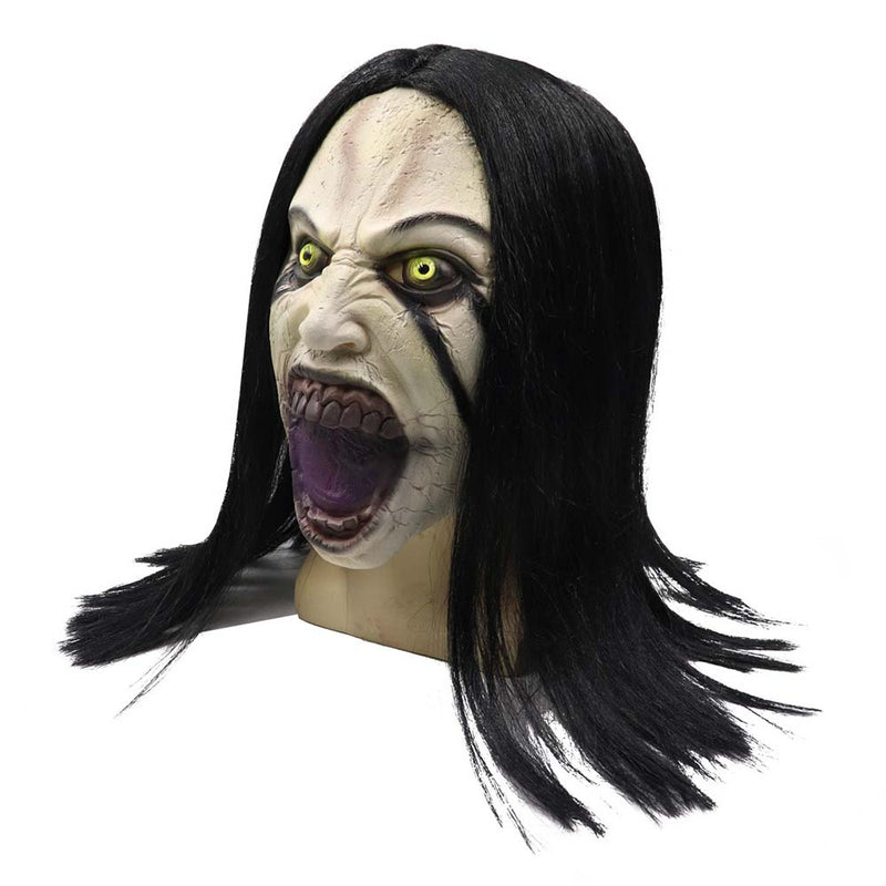 The Curse Of La Llorona Ghost Mask Halloween Prop With Black Wig