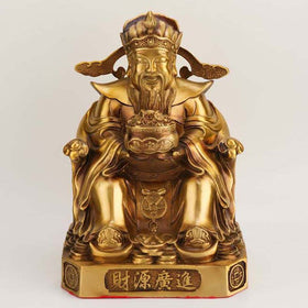 The God of Wealth Brass Statue Home Decoarion 17.5cm