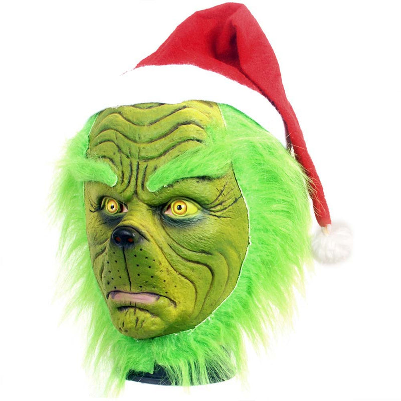 The Grinch Face Mask Halloween Christmas Full Head Cosplay Prop