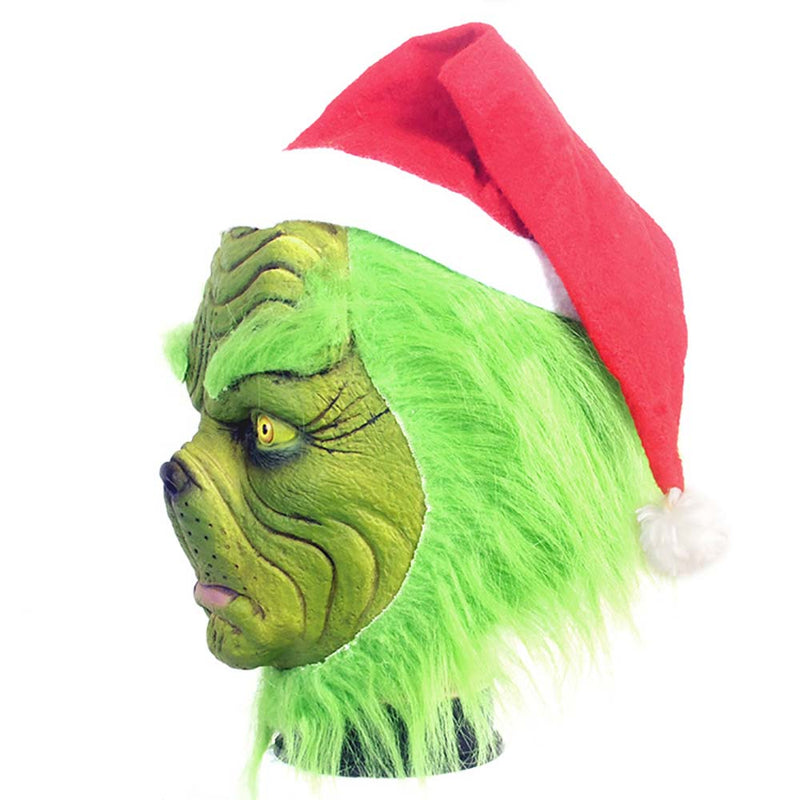 The Grinch Face Mask Halloween Christmas Full Head Cosplay Prop