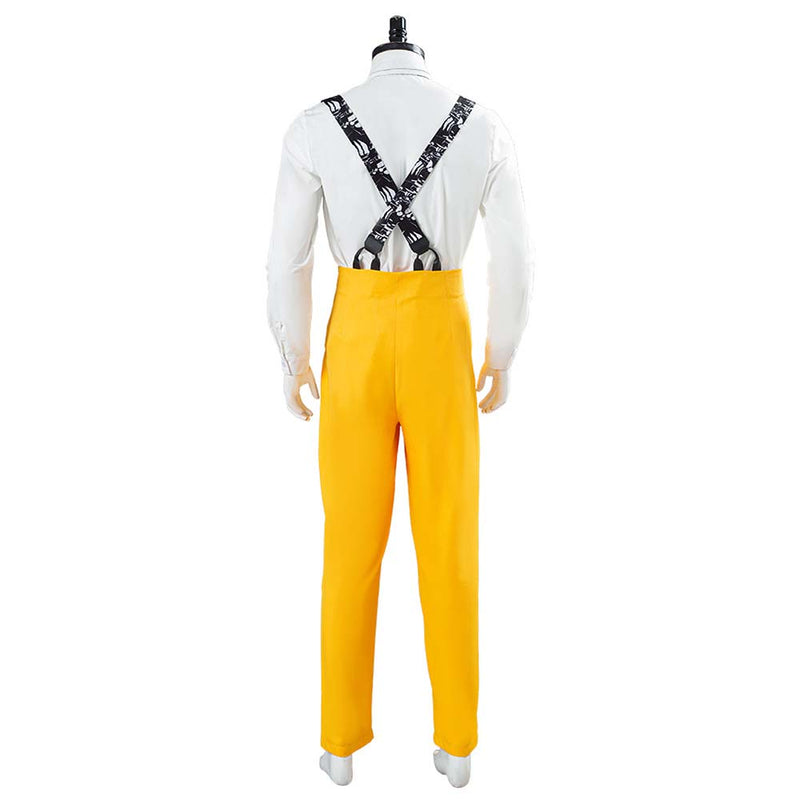 The Mask Jim Carrey Yellow  Suit Cosplay Costume Halloween Carnival Suit