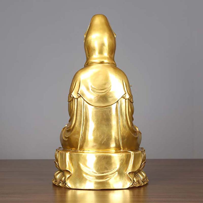 Tibetan Buddhist Bodhisattva Avalokiteshvara Statue Sitting on Lotus