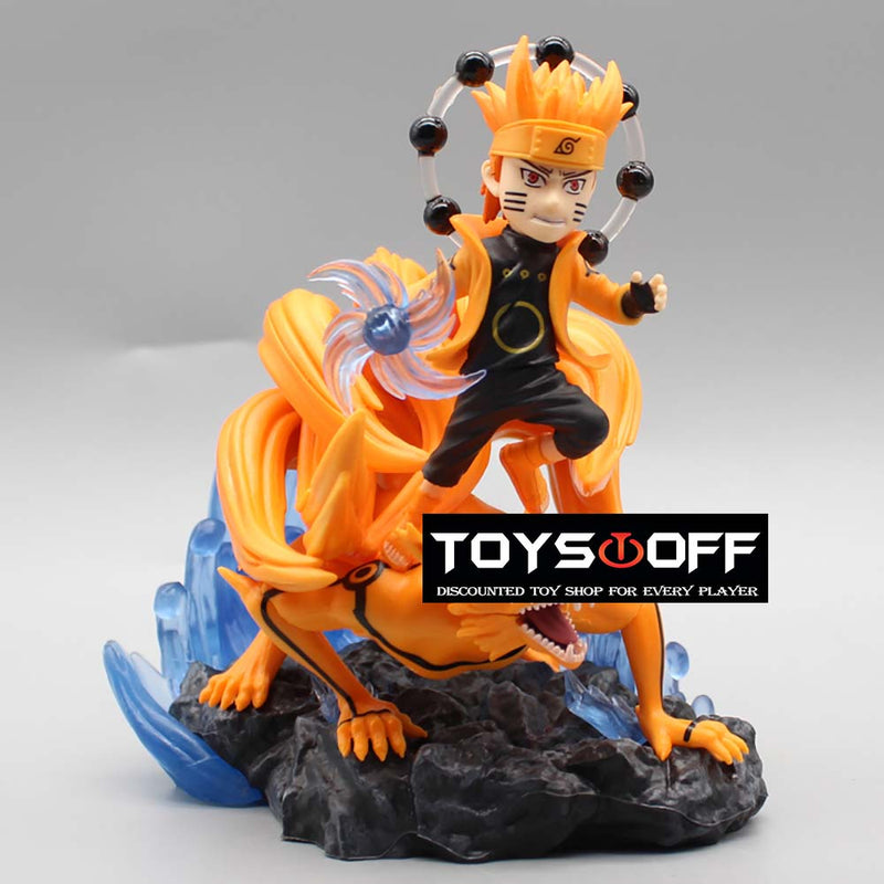 Uzumaki Naruto Battle Fox Riding Nine Tails Action Figure Toy 14cm