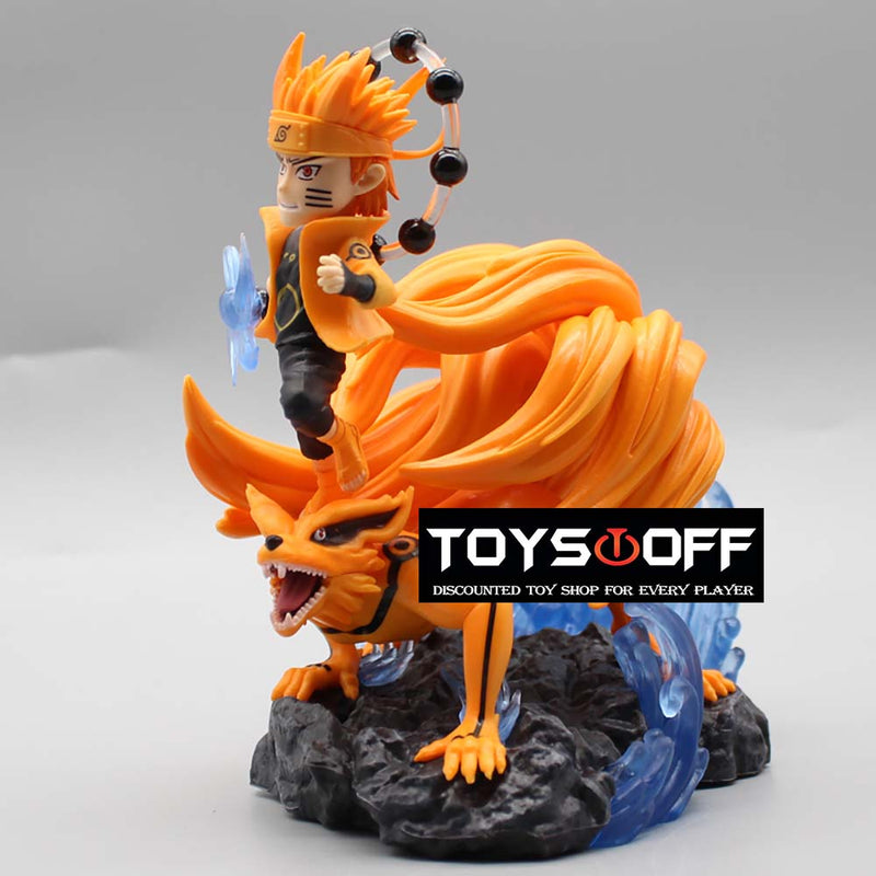 Uzumaki Naruto Battle Fox Riding Nine Tails Action Figure Toy 14cm