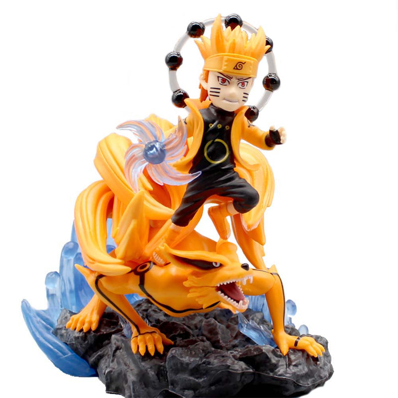 Uzumaki Naruto Battle Fox Riding Nine Tails Action Figure Toy 14cm